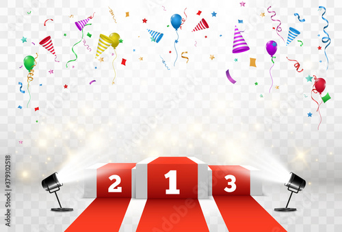 Vector illustration for award winners. Pedestal or platform for honoring prize winners.	
