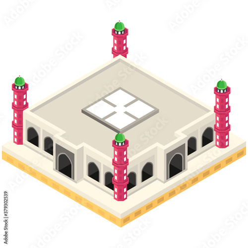
A trendy design of jahangir tomb icon, mughal emperor shrine 

