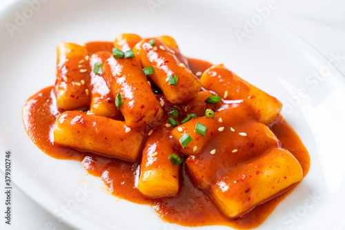 Korean rice cake stick in spicy sauce - Tteokbokki photo