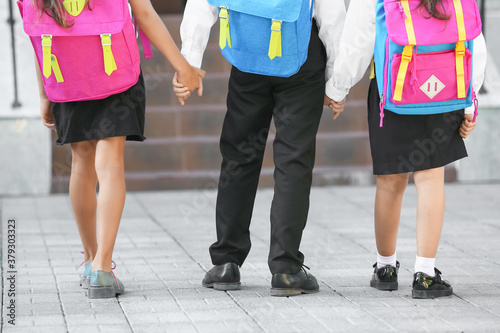 Little pupils going to school