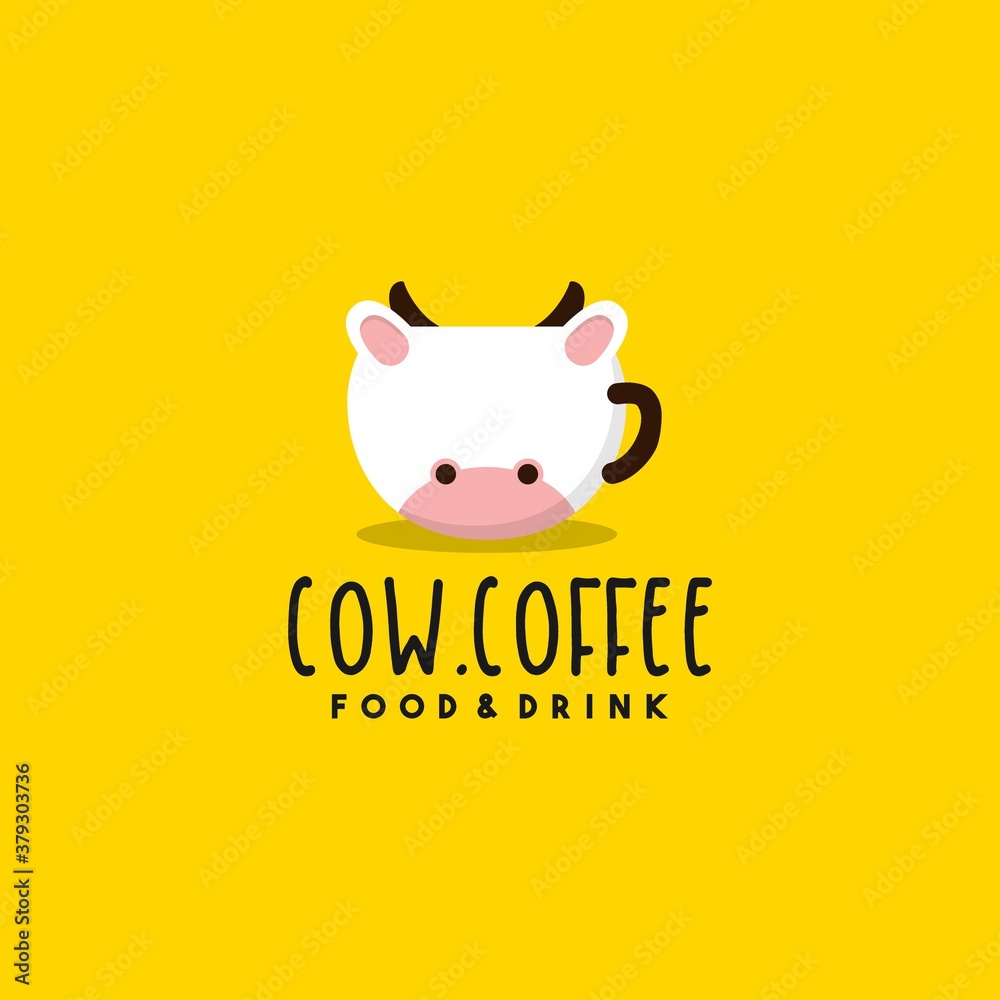 Creative cow coffee logo design Creative cow coffee logo design