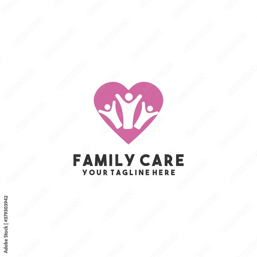 Creative family care logo design vector Creative family care logo design vector