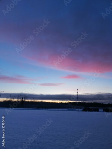 sunset over the river