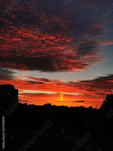 sunset over the city
