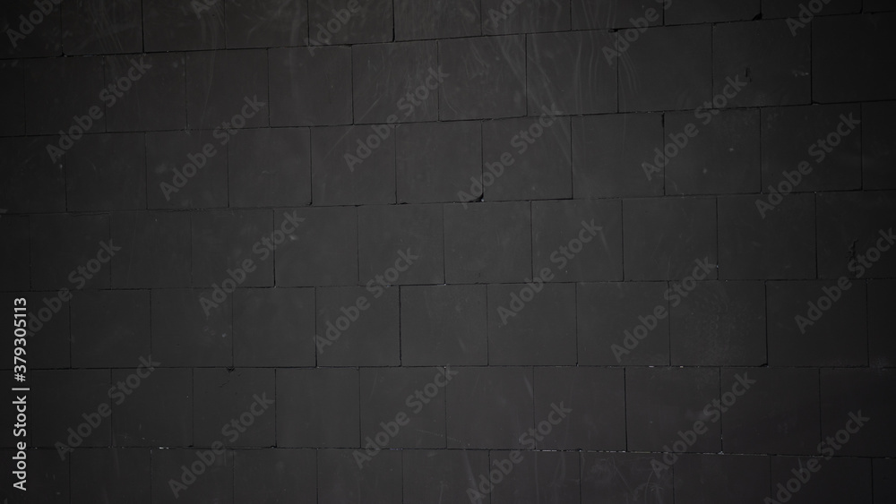 mur z cegieł w kolorze czarnym, idealna tekstura - obrazy, fototapety, plakaty 
