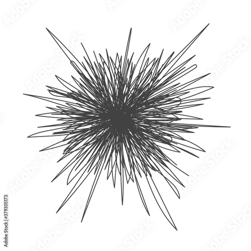 Tangle chaos abstract hand drawn messy scribble ball vector illustration. Random chaotic dynamic scrawl lines. Wild emotion irregular pattern isolated on white background.