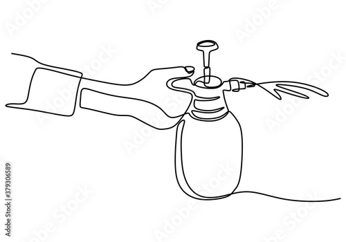 One line drawing of hand wi...
