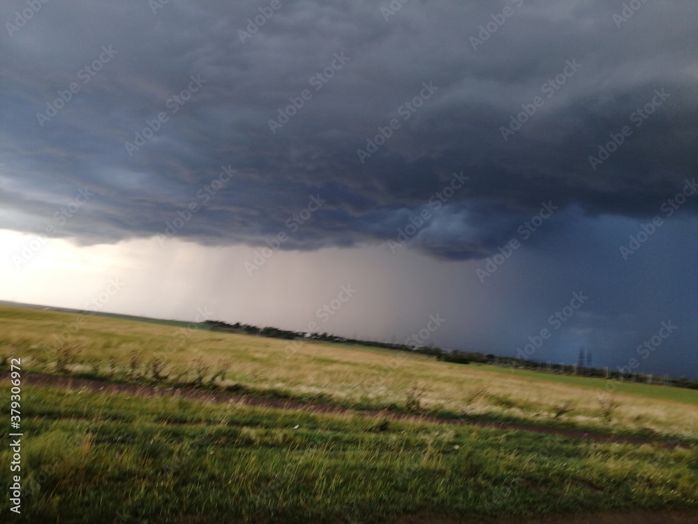 clouds over the field