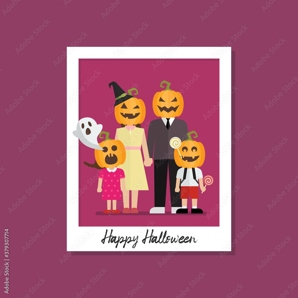 Halloween Family Image on Polaroid Photo Frame Halloween Family Image on Polaroid Photo Frame