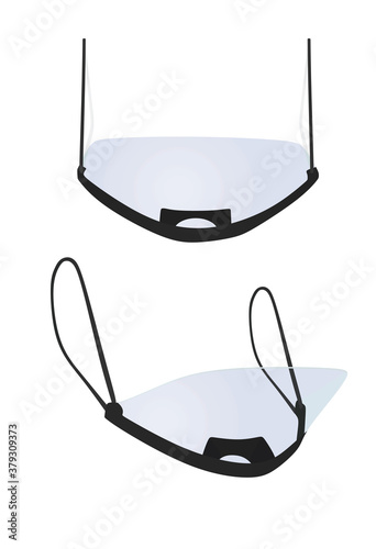 Plastic mouth visor. vector illustration