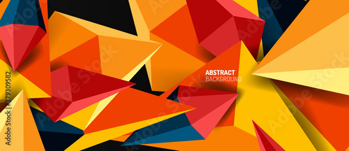 3d low poly abstract shape background vector illustration