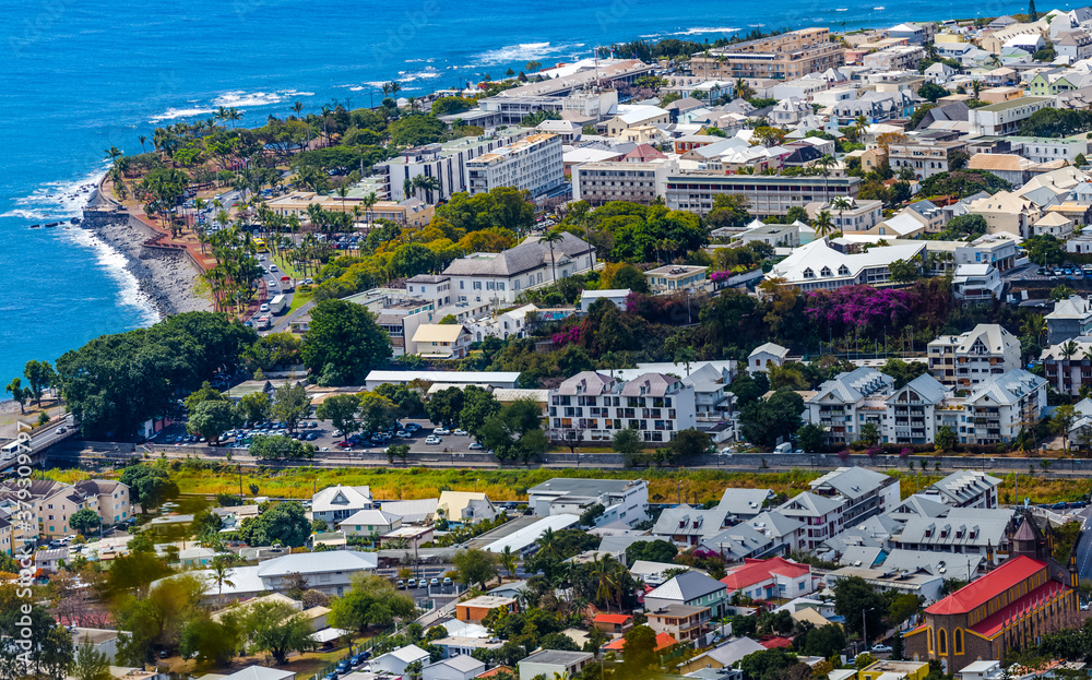 view of the city, Saint-Denis, Reunion island 
