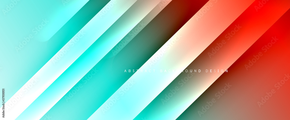 Fototapeta premium Fluid gradients with dynamic diagonal lines abstract background. Bright colors with dynamic light and shadow effects. Vector wallpaper or poster