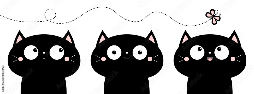 Cat icon set. Cute cartoon funny pet character. Flying butterfly. Funny kawaii animal. Notebook cover, tshirt, greeting card, sticker print. Different emotions. Flat design. White background. Cat icon set. Cute cartoon funny pet character. Flying butterfly. Funny kawaii animal. Notebook cover, tshirt, greeting card, sticker print. Different emotions. Flat design. White background.