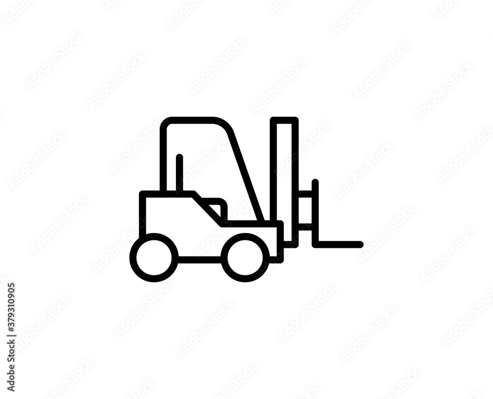 Forklift line icon