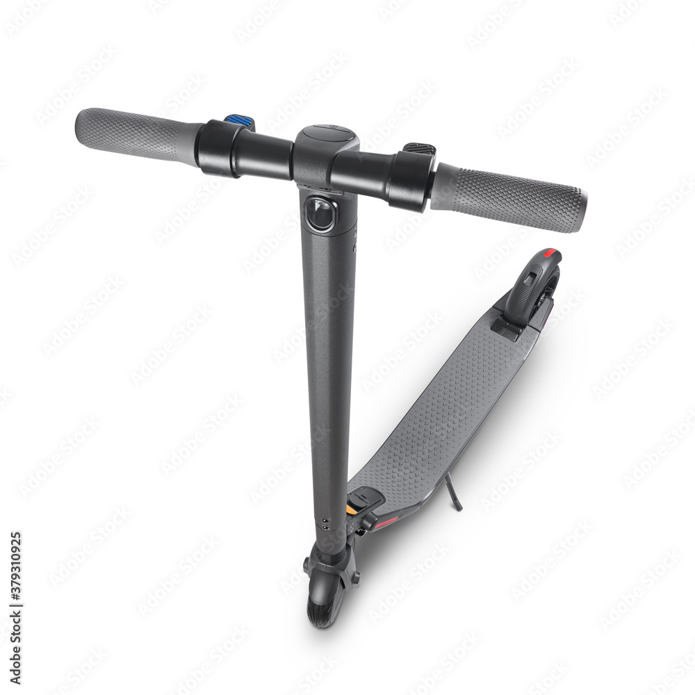Gray electric stand-up scooter isolated on white. Gray electric stand-up scooter isolated on white.