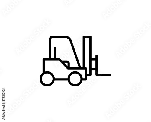 Forklift line icon