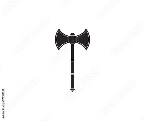 Axe, tool, fantasy, game icon. Vector illustration, flat design.