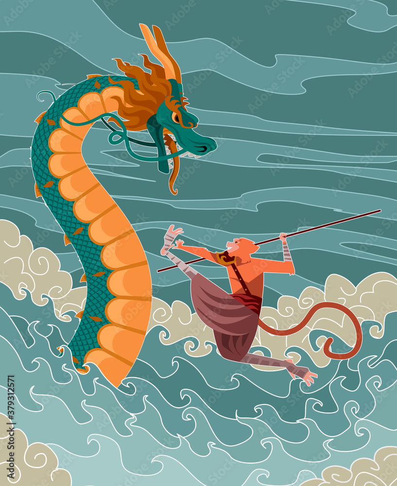 Sun Wukong the monkey king chinese mythology warrior tale fighting the