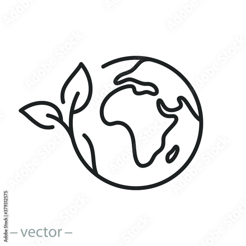 Fotobehang green earth planet concept, icon, world ecology, nature global protect, logo eco