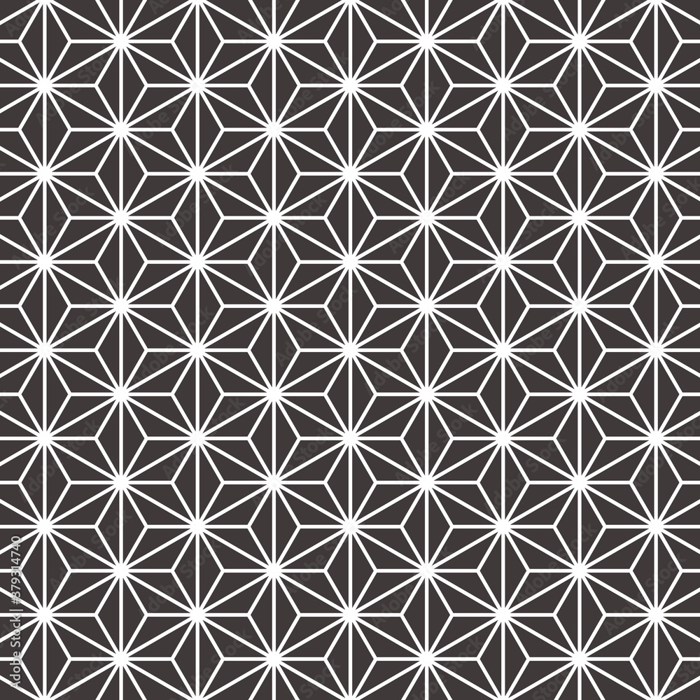 麻の葉模様 黒 2 麻の葉模様 黒 2