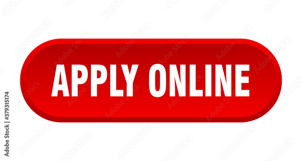 apply online button. rounded sign on white background apply online button. rounded sign on white background