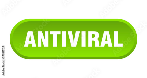 antiviral button. rounded sign on white background