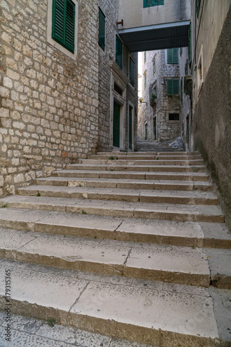 Street with a historic architecture in Sibenik
