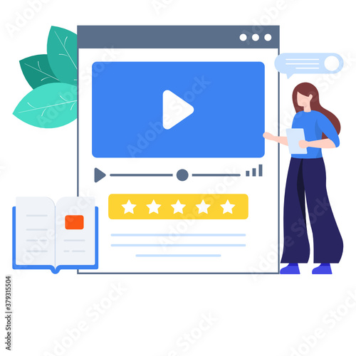 
Flat design of video tutorial illustration
