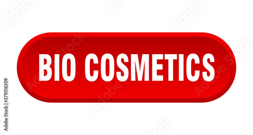 bio cosmetics button. rounded sign on white background