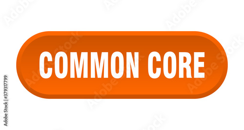 common core button. rounded sign on white background