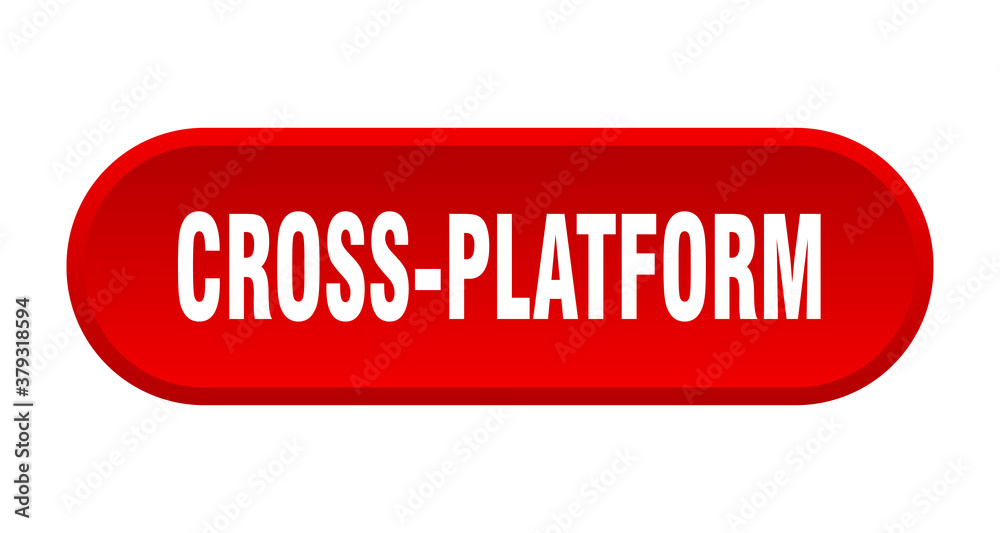 cross-platform button. rounded sign on white background cross-platform button. rounded sign on white background