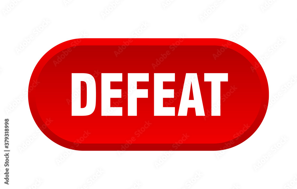 defeat button. rounded sign on white background defeat button. rounded sign on white background