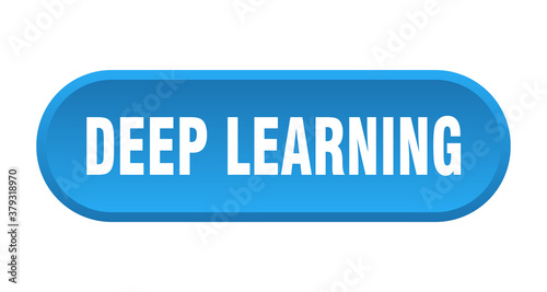 deep learning button. rounded sign on white background