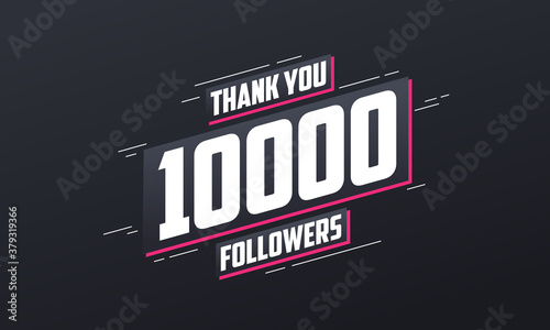 Thank you 10000 followers, Greeting card template for social networks.