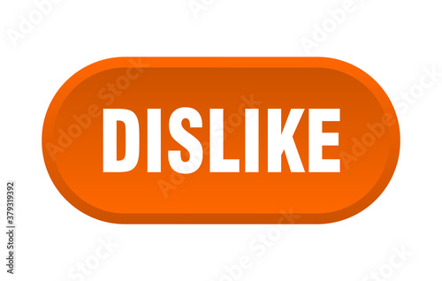 dislike button. rounded sign on white background