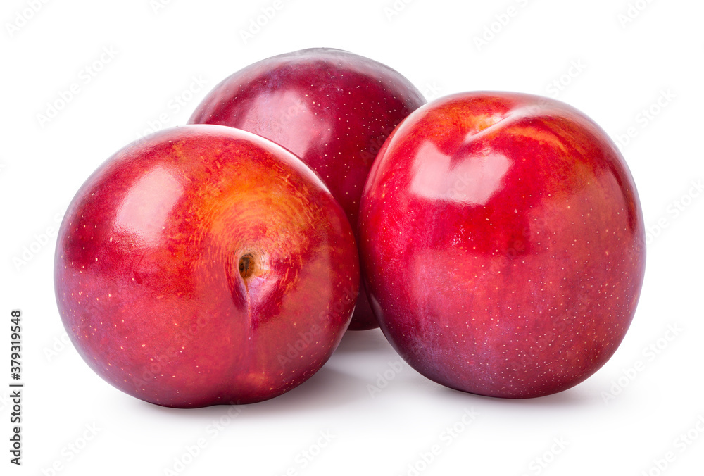 Three fresh plums
