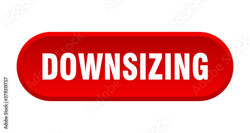 downsizing button. rounded sign on white background