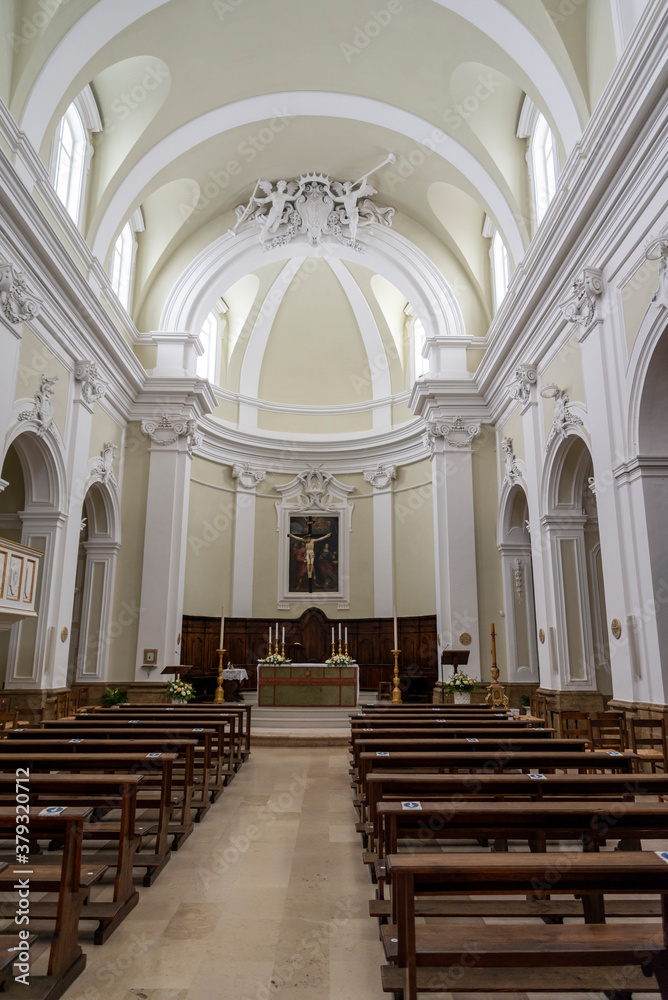 interior of the cathedral of Santa Cecilia in the town of Acquasparta