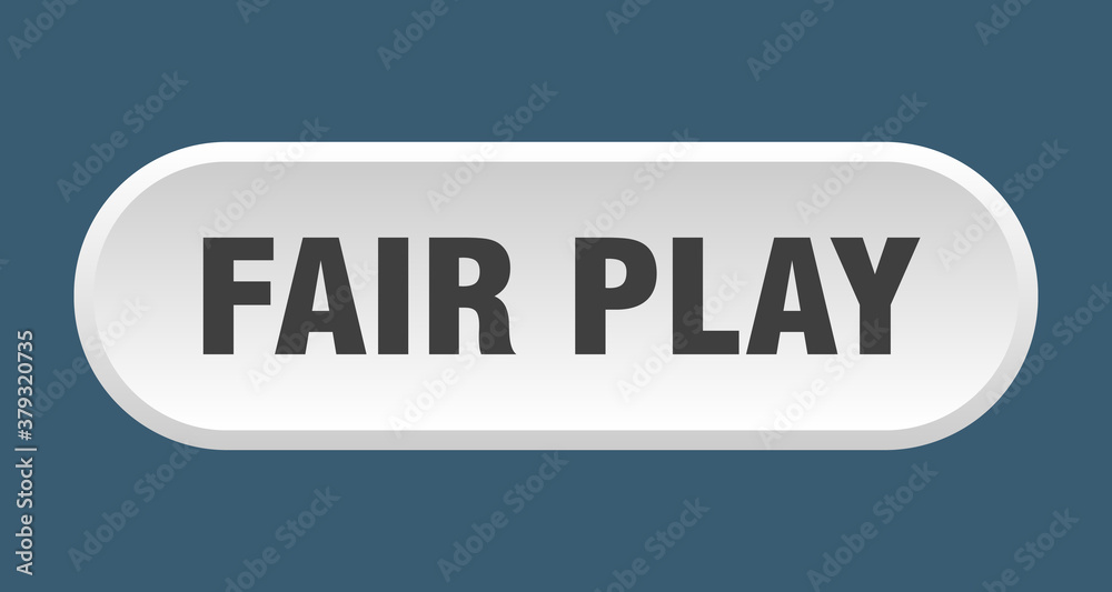 fair play button. rounded sign on white background