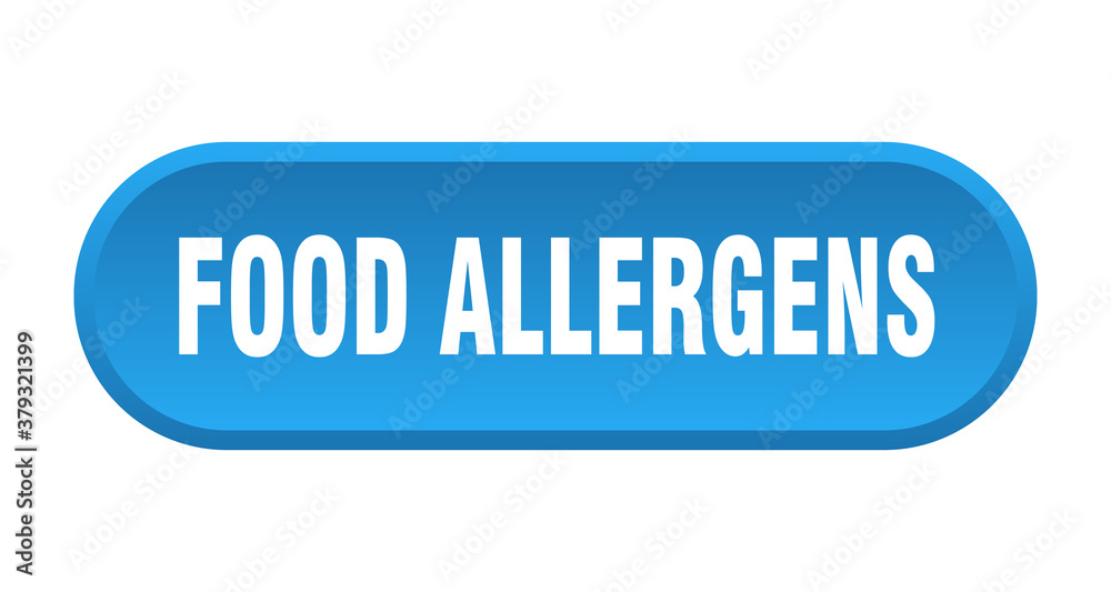 food allergens button. rounded sign on white background food allergens button. rounded sign on white background