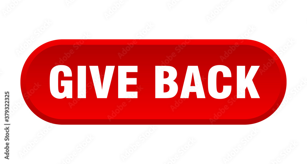 give back button. rounded sign on white background give back button. rounded sign on white background