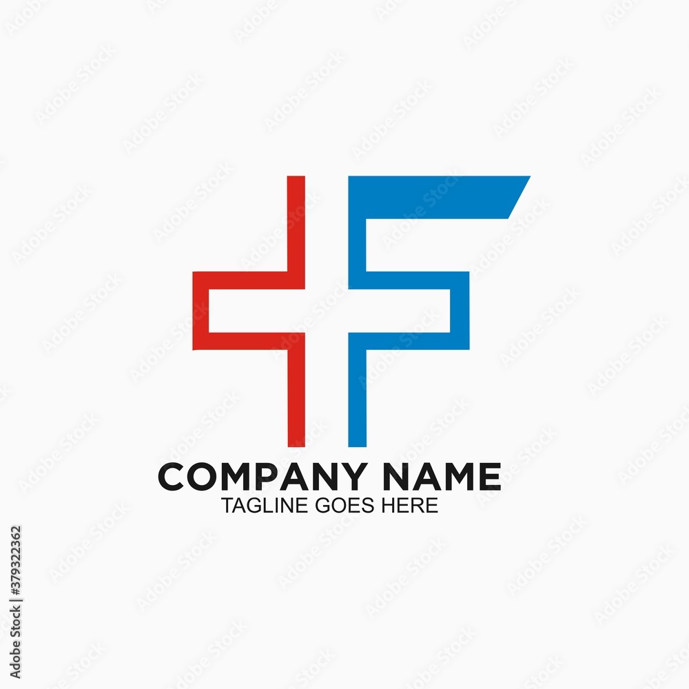 initial logo letter f combain in plus sign concept initial logo letter f combain in plus sign concept