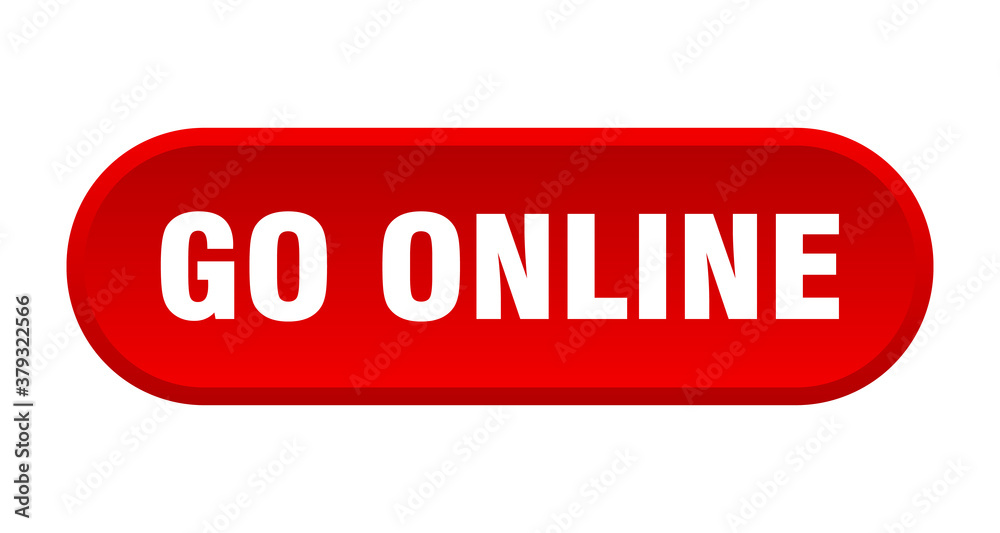 go online button. rounded sign on white background go online button. rounded sign on white background