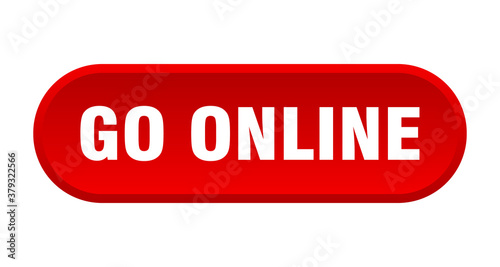 go online button. rounded sign on white background