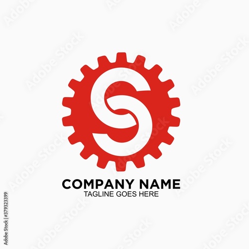Letter S logo design concept a machine or serrations for business company