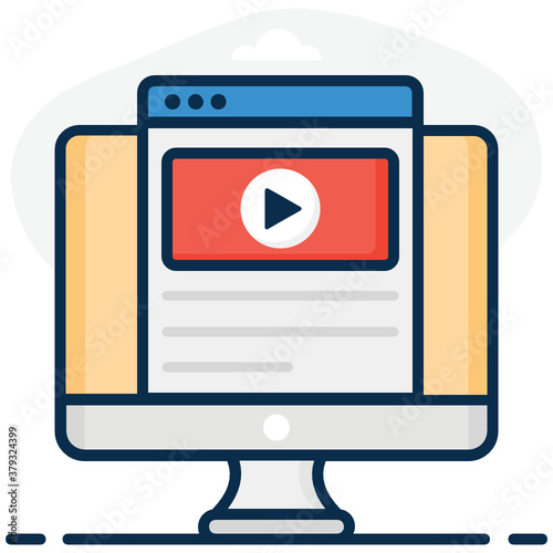 
Video viral icon in flat vector design 
