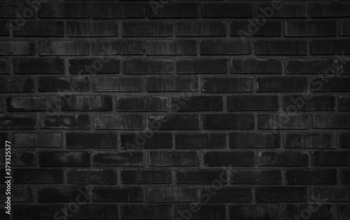 Abstract dark brick wall texture background pattern  Wall brick surface texture. Brickwork painted of black color interior old clean concrete grid uneven  Home or office design backdrop decoration.