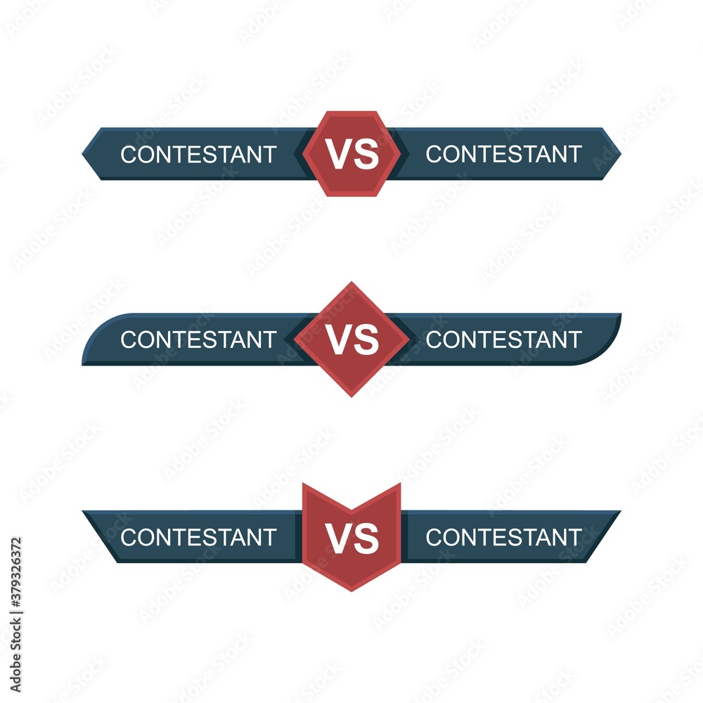 Set Versus Battle. VS template vector with various shape Set Versus Battle. VS template vector with various shape
