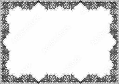 Oriental eastern carpet with a beautiful pattern. Vector pattern with a pattern of oriental carpet. Тraditional ethnic floral ornament colorful rugs can be used for illustration, restaurant menu